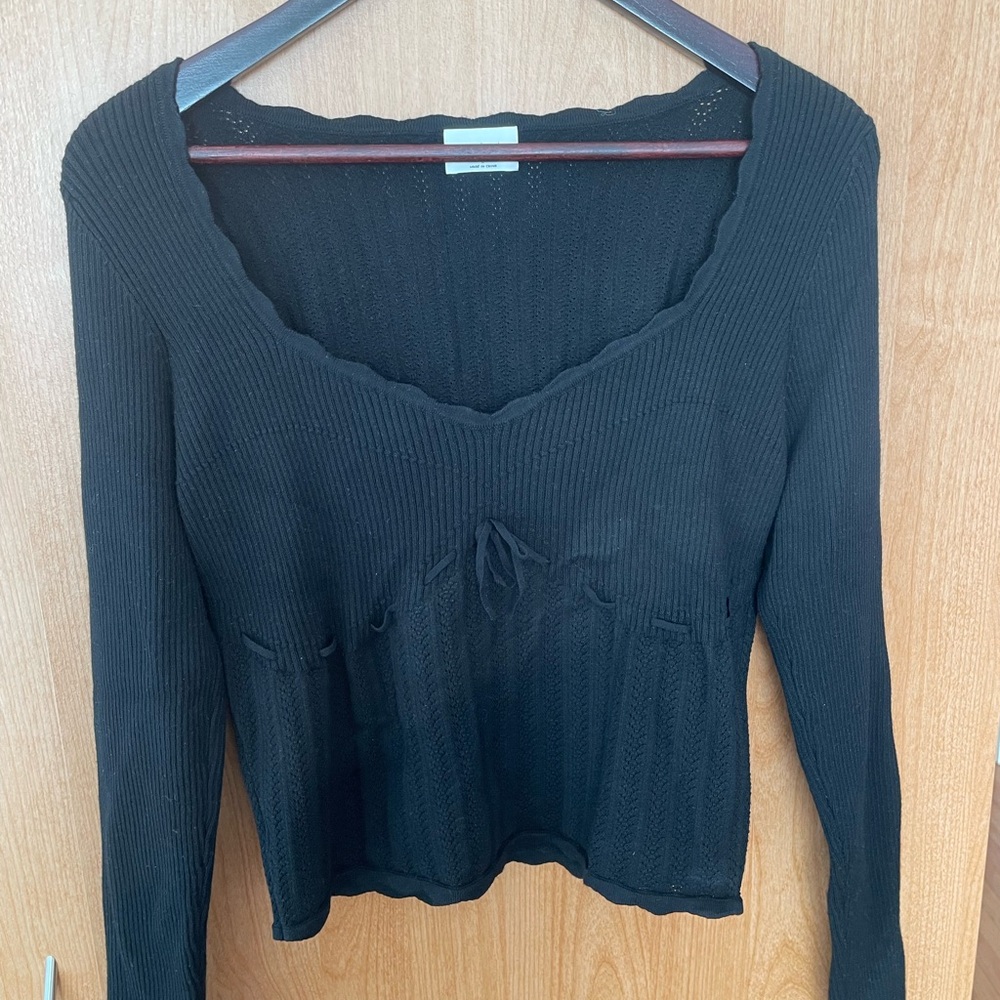 Wilfred Black Parcel Ribbed Knit Sweater